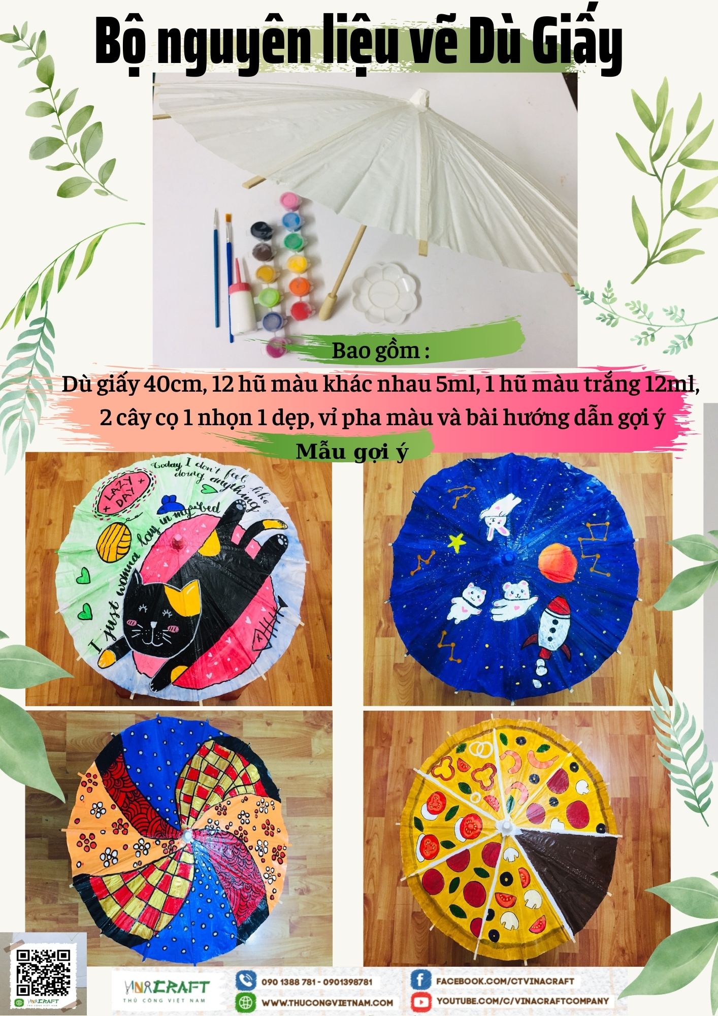 Kit trang trí dù giấy dầu
